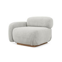SOFAELEMENT Links Bouclé Stoff Grau - Silberfarben/Braun, Holz/Textil (95/73/95cm) - Makamii