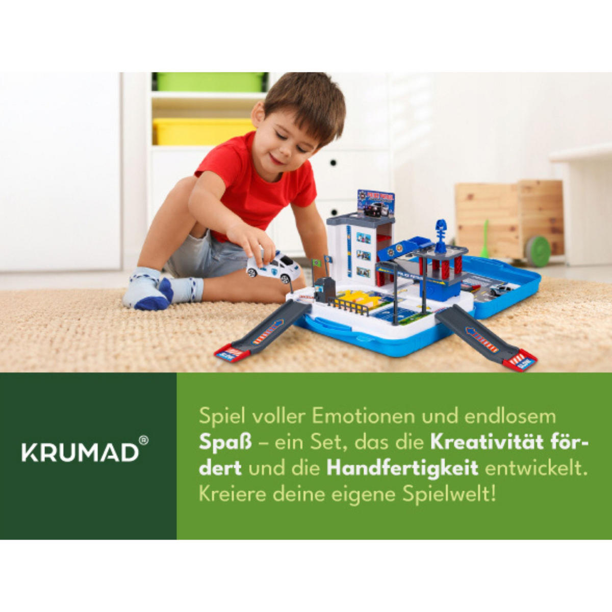 PARKHAUS Polizei Spielzeug für Kinder - Multicolor, Kunststoff (25/8/28cm) - KRUMAD