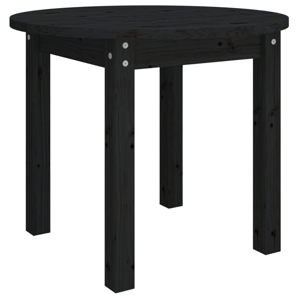 COUCHTISCH Schwarz Ø 55x45 cm Massivholz Kiefer - Schwarz, Holz (55/55/45cm) - furnicato