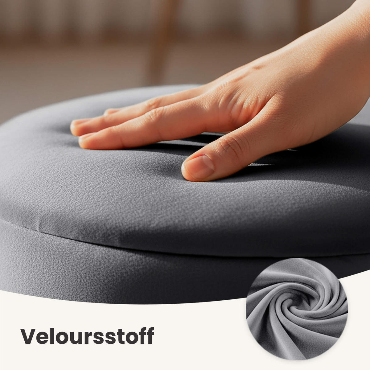 SITZBANK Graphit - Graphitfarben, Textil/Metall (80/42/42cm) - Akord