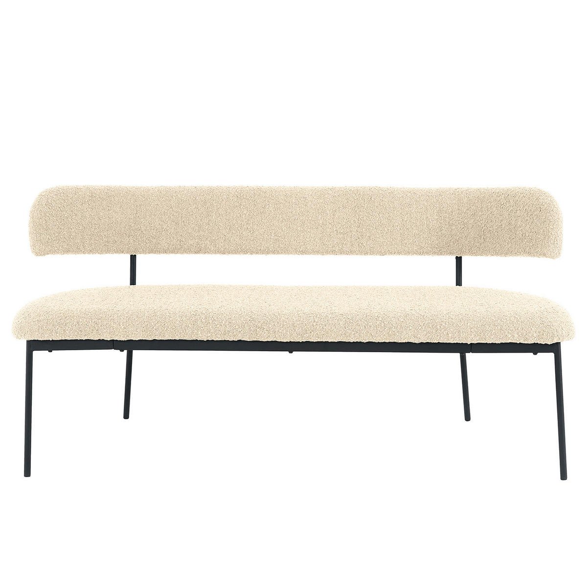 SITZBANK - Creme/Schwarz, Kunststoff/Textil (160/76/57cm) - home24