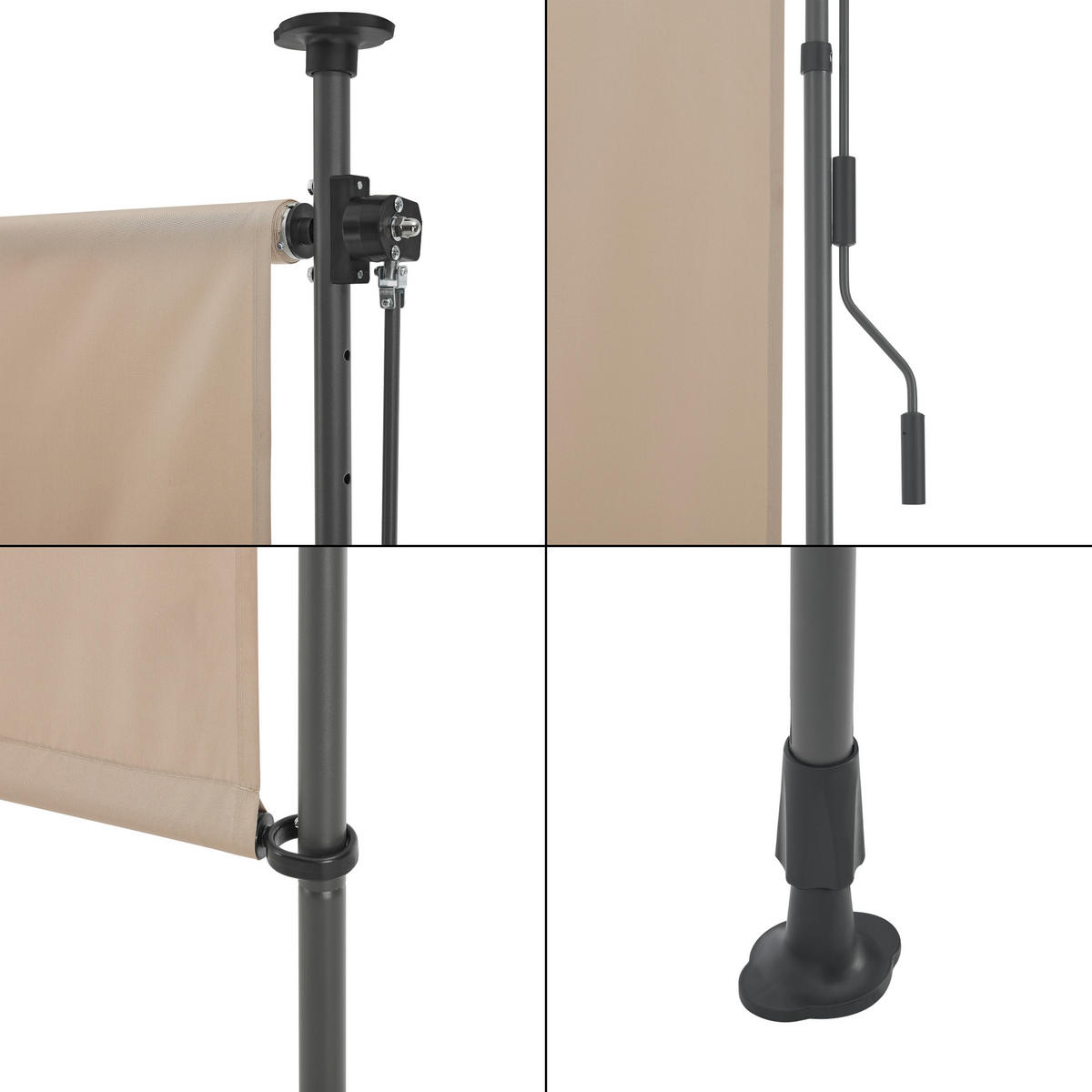 AUSSENROLLO Cimarra - Sandfarben, Textil/Metall (200/270cm) - pro.tec