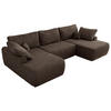 WOHNLANDSCHAFT CUBO U Braun Velvet - Schwarz/Braun, Kunststoff/Textil (370/100/187cm) - MKS