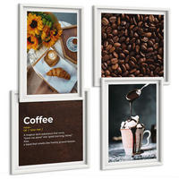 BILDER SET 4er Set - 50x50 cm & 40x60 cm Weißer Rahmen - Italienische Frühstückskaffeebohnen - Weiß, Kunststoff (50/50cm) - TULUP
