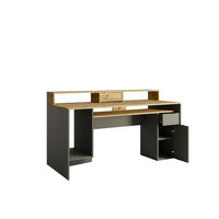 SCHREIBTISCH Graphit, Eiche Artisan 160/91,45/70 - Eiche Artisan, Holzwerkstoff (70/160/91cm) - RAUMHIRSCH FURNITURE