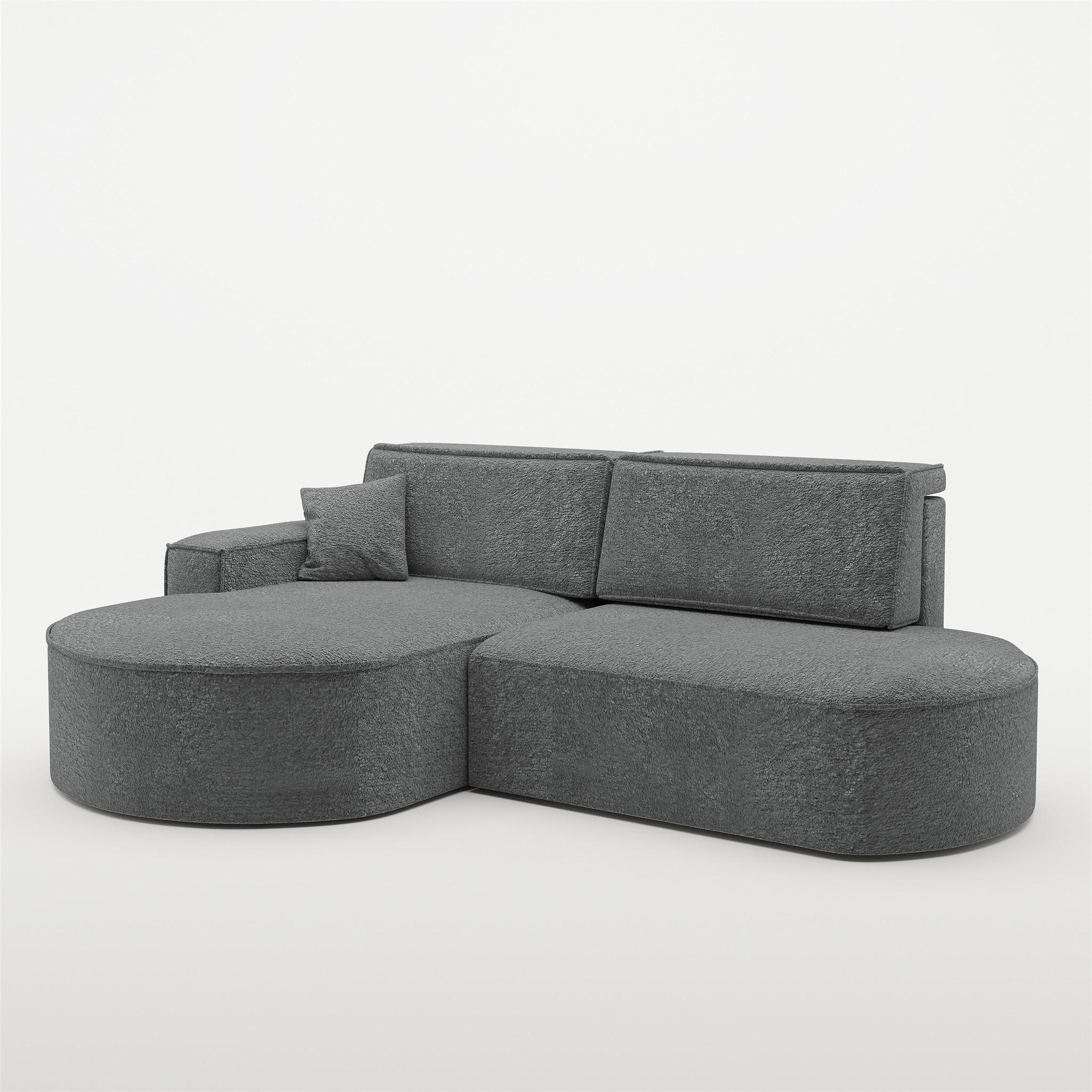 ECKSOFA Venedig Mit Schlaffunktion - Dunkelgrau, Holzwerkstoff/Textil (278/179cm) - Fun Möbel