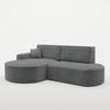 ECKSOFA Venedig Mit Schlaffunktion - Dunkelgrau, Holzwerkstoff/Textil (278/179cm) - Fun Möbel