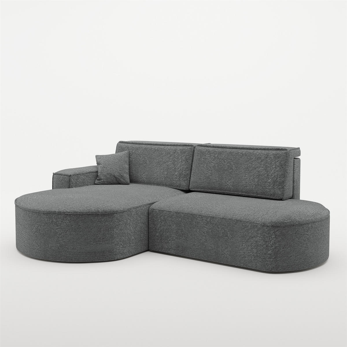 ECKSOFA Venedig Mit Schlaffunktion - Dunkelgrau, Holzwerkstoff/Textil (278/179cm) - Fun Möbel