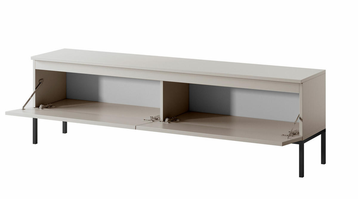 TV-SCHRANK Bemmi Beige mit schwarzen Beinen, 150 cm - Beige/Schwarz, Holzwerkstoff/Metall (150/44.5/32cm) - Selsey