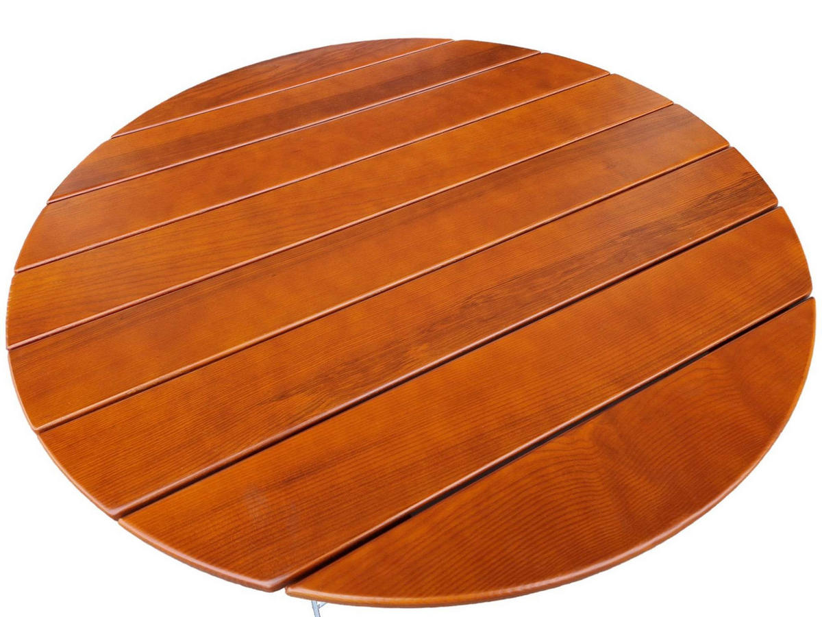 BIERGARTENTISCH BERGTAL 74x90x90cm Ø90cm Klappbar Eschenholz Schwarz/Braun 3 Personen - Braun, Holz (90/90/74cm) - CHEFGASTRO