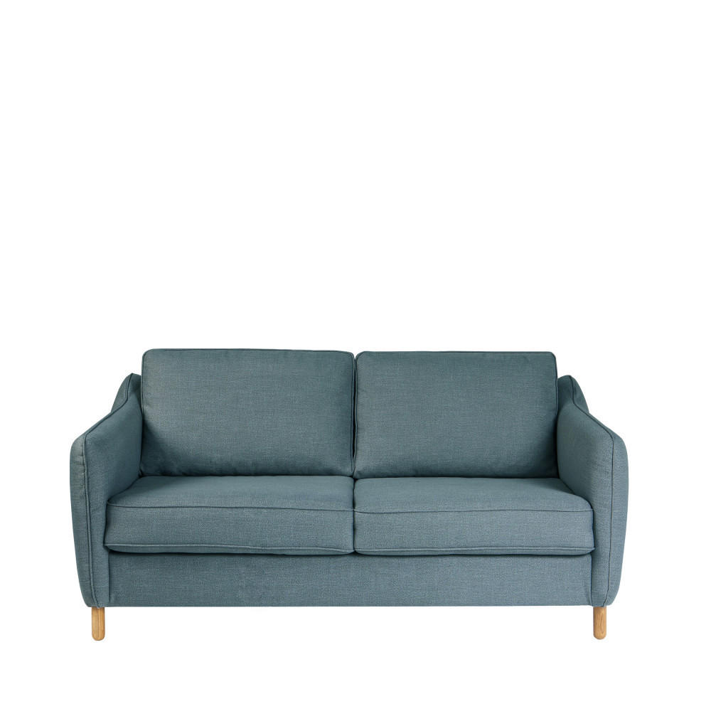 SCHLAFSOFA Express 2 Plätze aus Stoff - Vornay - Blaues Öl - Petrol, Textil (162/85/97cm) - Drawer