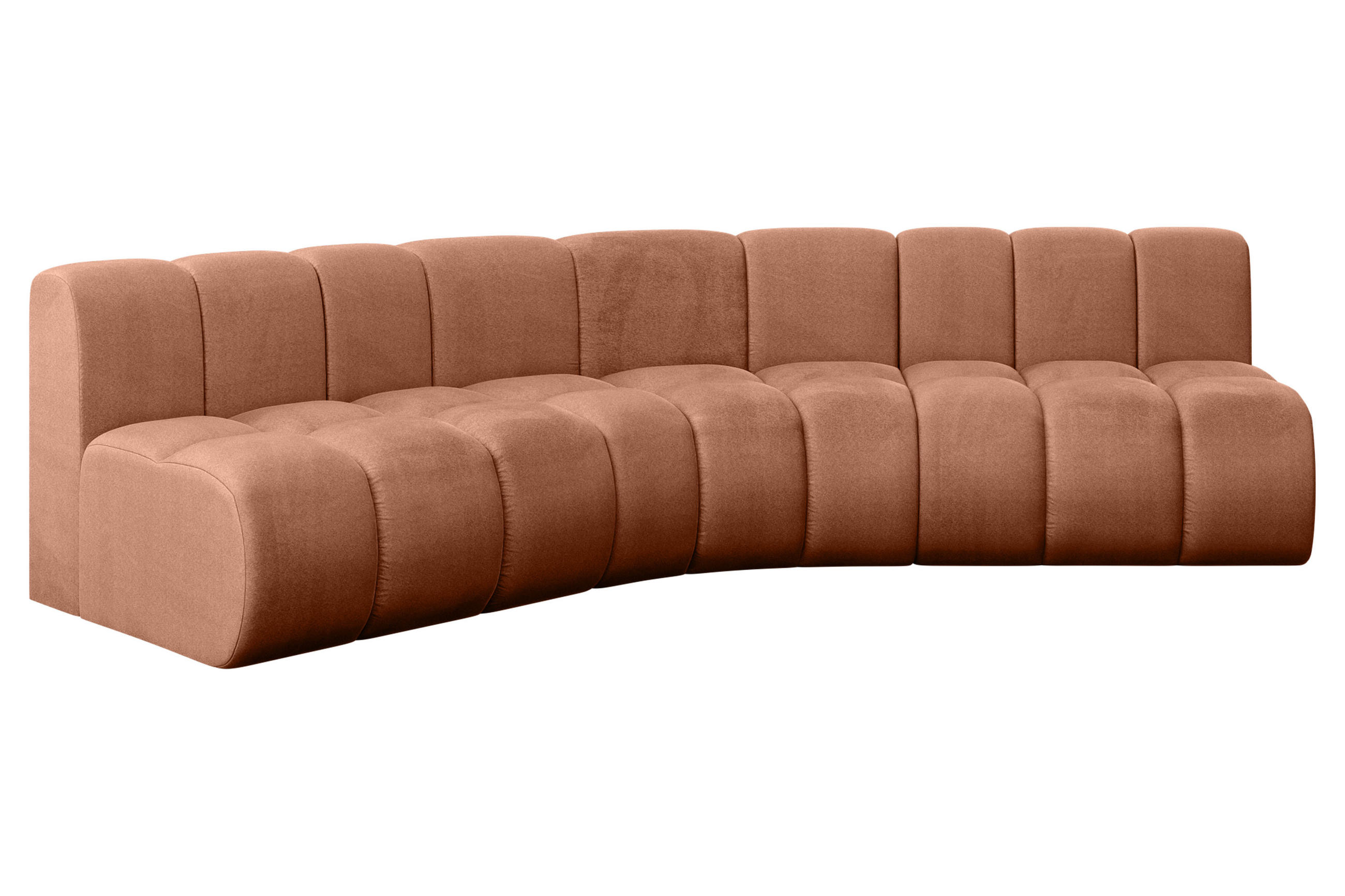 ECKSOFA modulares Sofa Montra-L1 - 290x174x70 cm Apricot - Koralle, Holzwerkstoff/Textil (290/174cm) - ALTDECOR