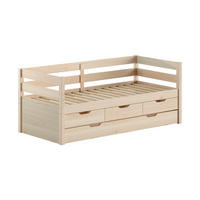KOJENBETT Kelda 90x200 mit Bettschublade Kiefer Massivholz Milky Pine - Weiß, Holz (90/200cm) - 58aufmkessel