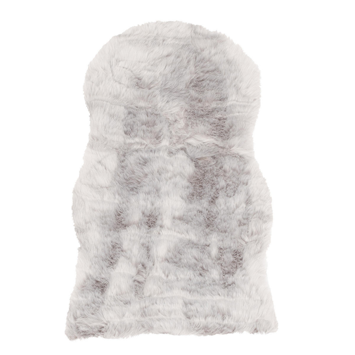 LUXUS SUPER SOFT FELLTEPPICH ASPEN MELIERT SHAPE - Hellgrau, Textil (55/80cm) - Pergamon