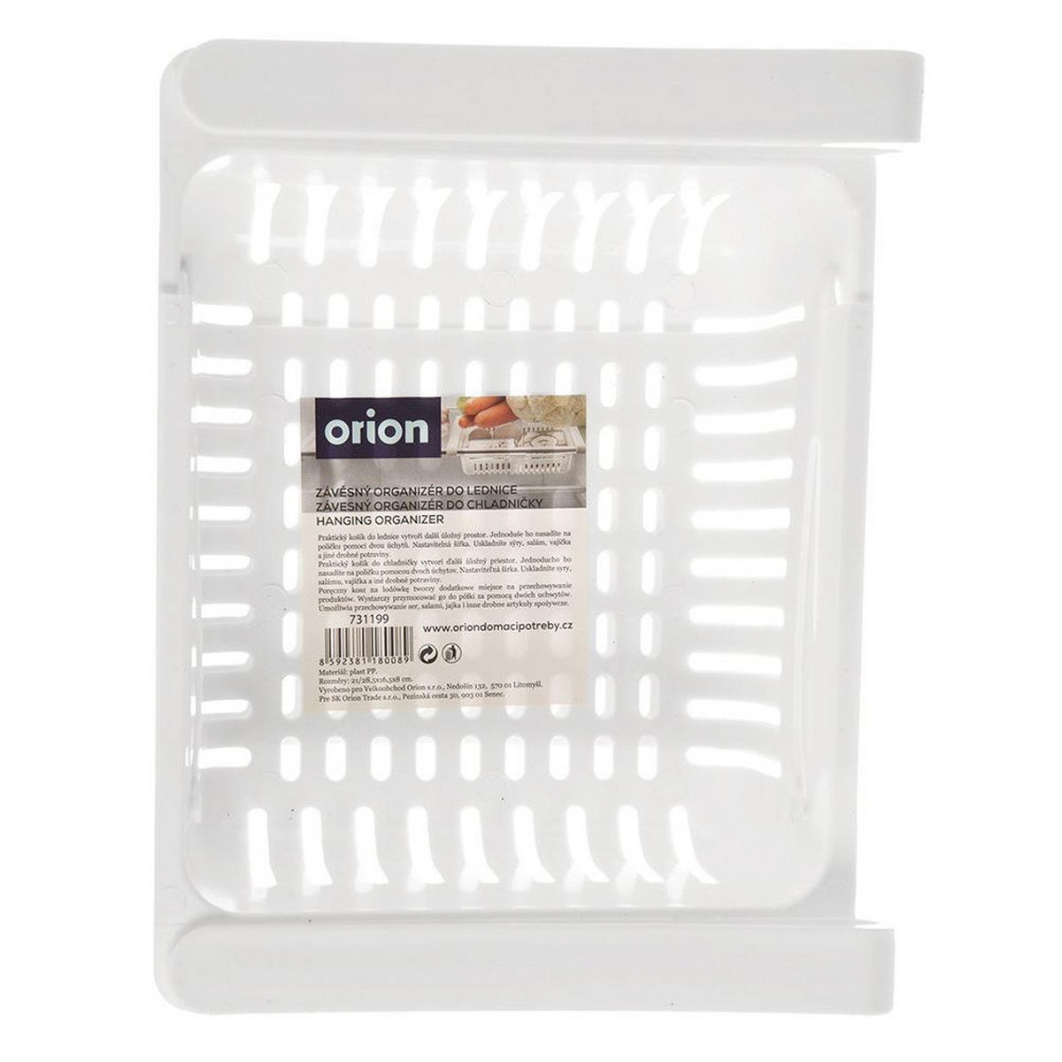 KÜHLSCHRANKORGANIZER Ausziehbarer für Ablagen von 21-28,7 cm - Weiß, Kunststoff (21/9/16.5cm) - Orion 