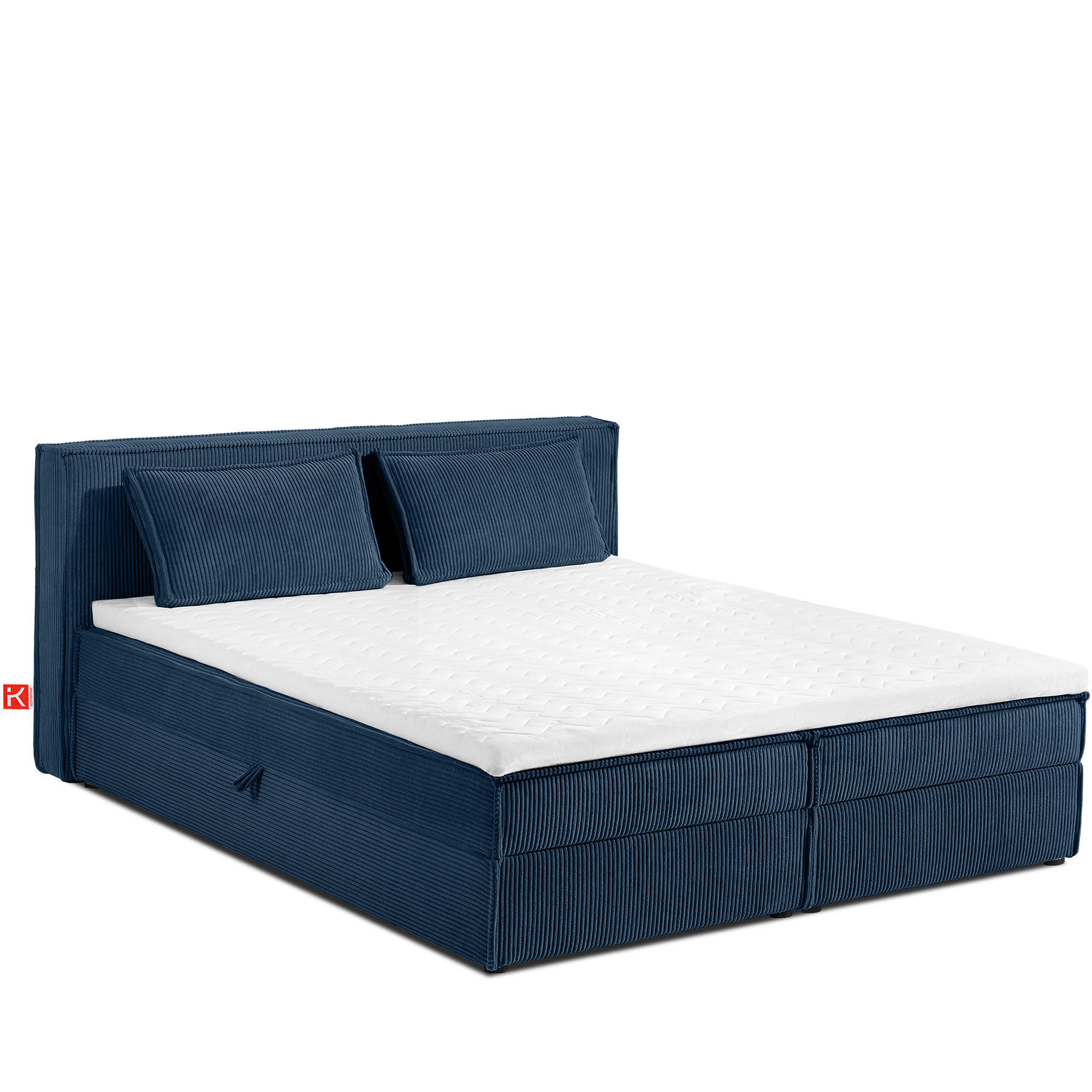 BOXSPRINGBETT ROTI mit Stauraum, marineblau - Schwarz/Dunkelblau, Holz/Holzwerkstoff (180/200cm) - KONSIMO®