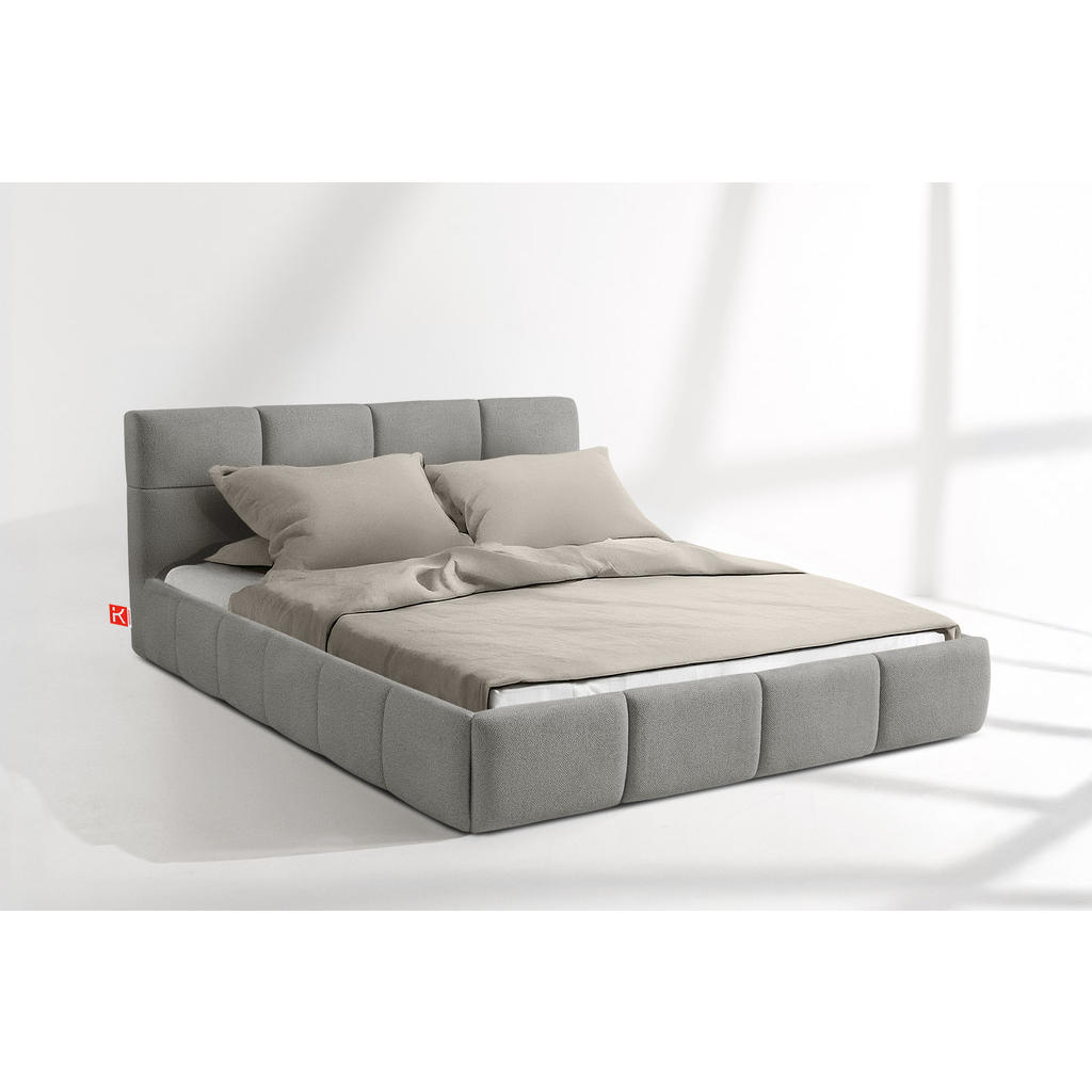 Thumbnail - Konsimo® Polsterbett, Grau, Holz, Textil, Holzwerkstoff, Rechteckig, 140x200 cm, Schlafzimmer, Betten, Polsterbetten