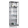 GLASVITRINE 33/67/176 cm mit LED & 4 höhenverstellbaren Glasböden - Transparent/Silberfarben, Glas/Holzwerkstoff (67/176/33cm) - K-Möbel