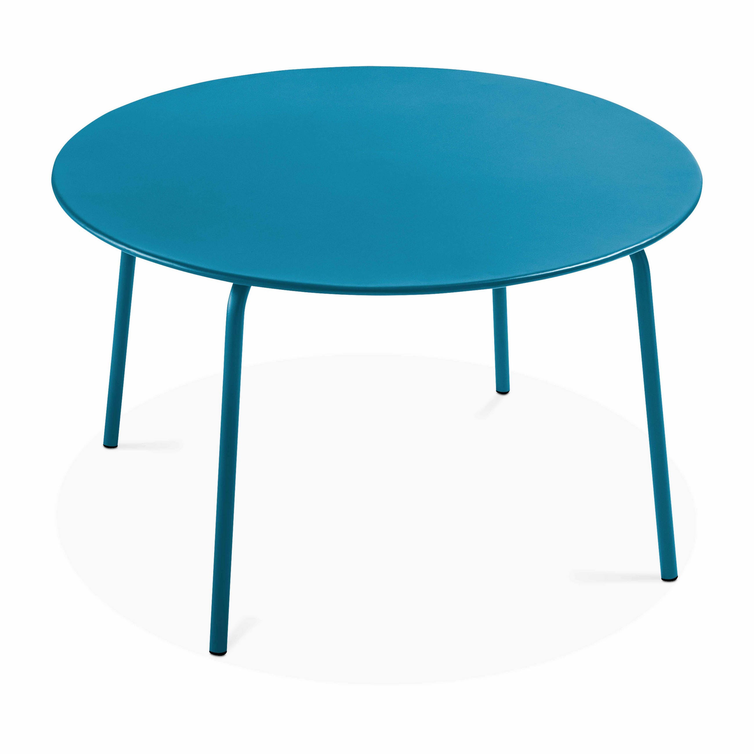 GARTENTISCH , Pazifikblau - Dunkelblau, Metall (120/120/72cm) - Oviala