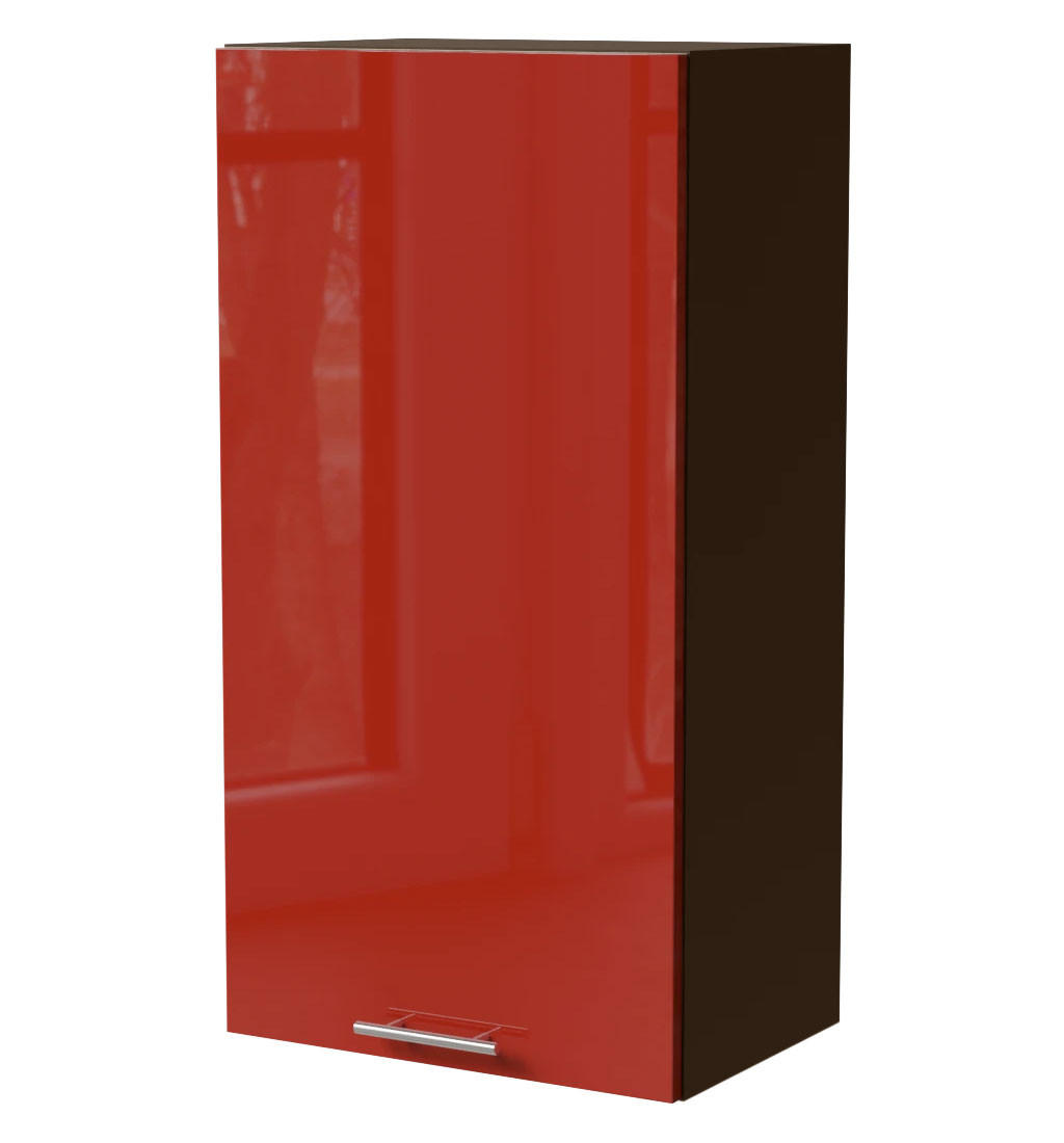HÄNGESCHRANK Brerra W4/50 Lava / RAL 3002 karminrot Hochglanz 50 / 32,5 / 96cm - Dunkelgrau/Rot, Holz/Holzwerkstoff (50/96/32.5cm) - Feldmann-Wohnen