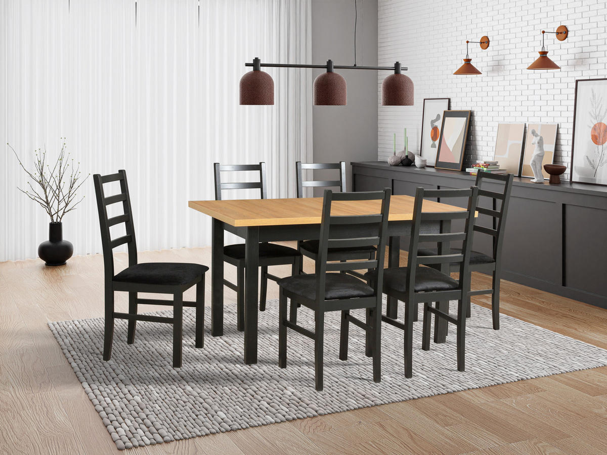 ESSZIMMERSTUHL - Set 4x Nilo 8 , nussbaum, inari 23 - Hellbraun/Nussbaumfarben, Holz (43/94/40cm) - Leaf Design