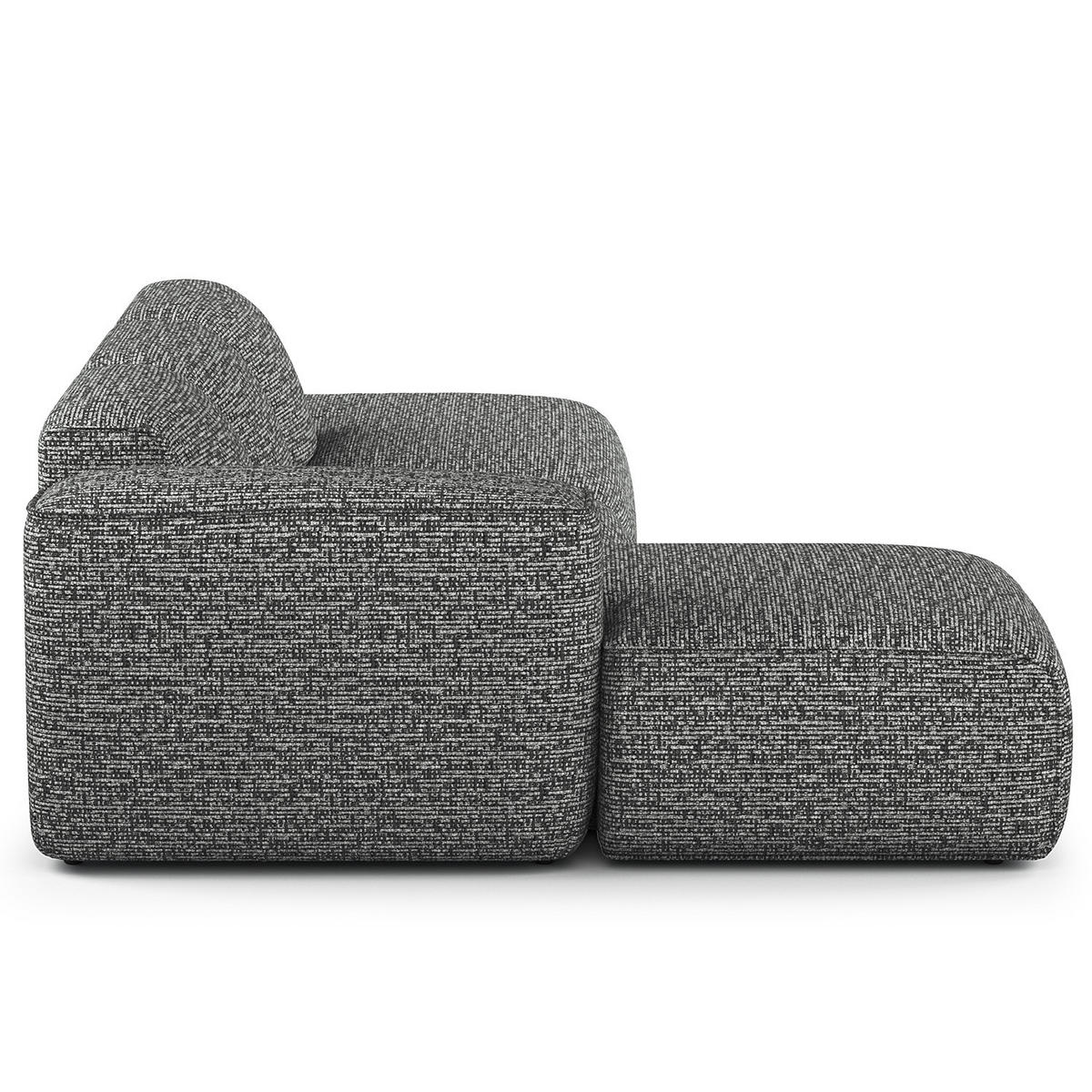ECKSOFA mit Chaiselongue - Schwarz/Grau, Kunststoff/Textil (290/173cm) - home24