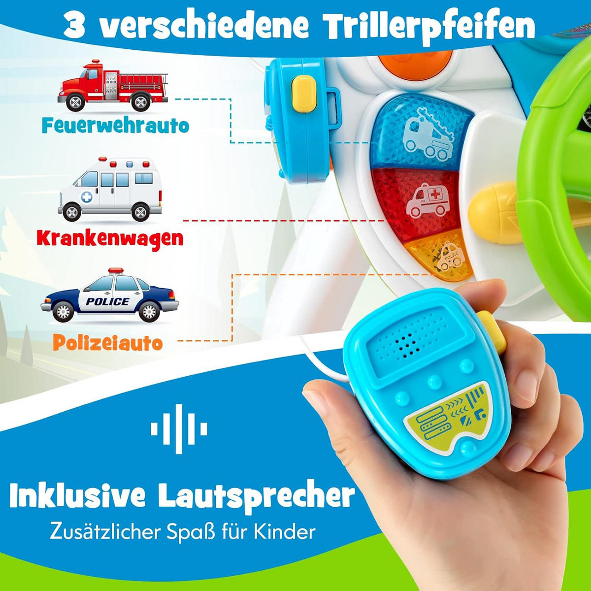 DRIVER Toy Cars für Kinder mit Stuhl Weiß - Weiß, Metall (47/55/47cm) - COSTWAY