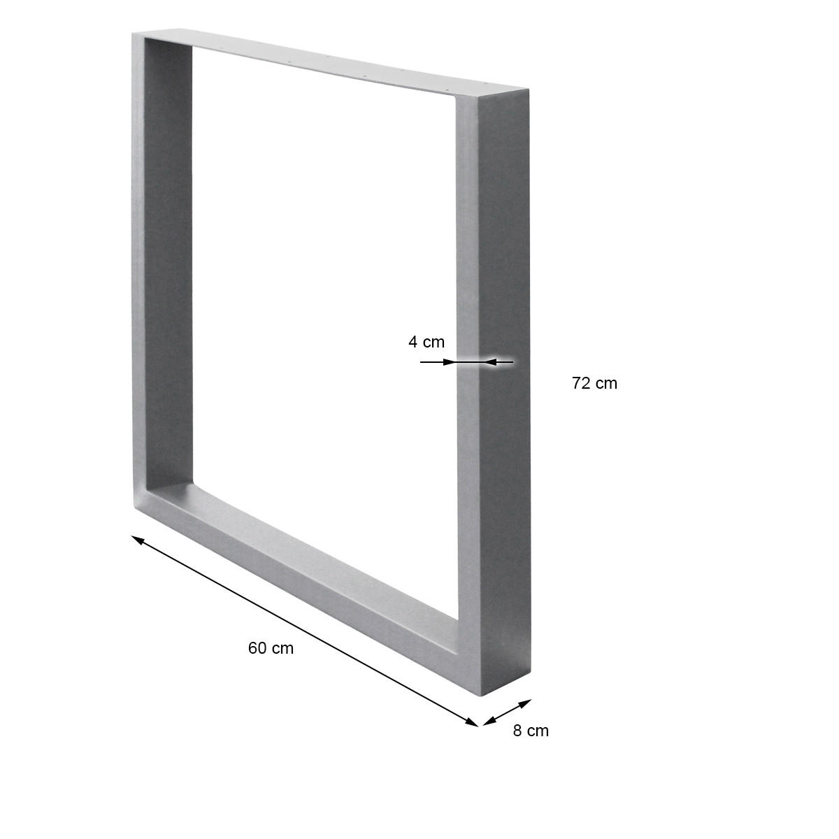 TISCHBEINE 2er Set 60 x 72 cm Grau - Grau, Metall (60/8/72cm) - ECD-Germany