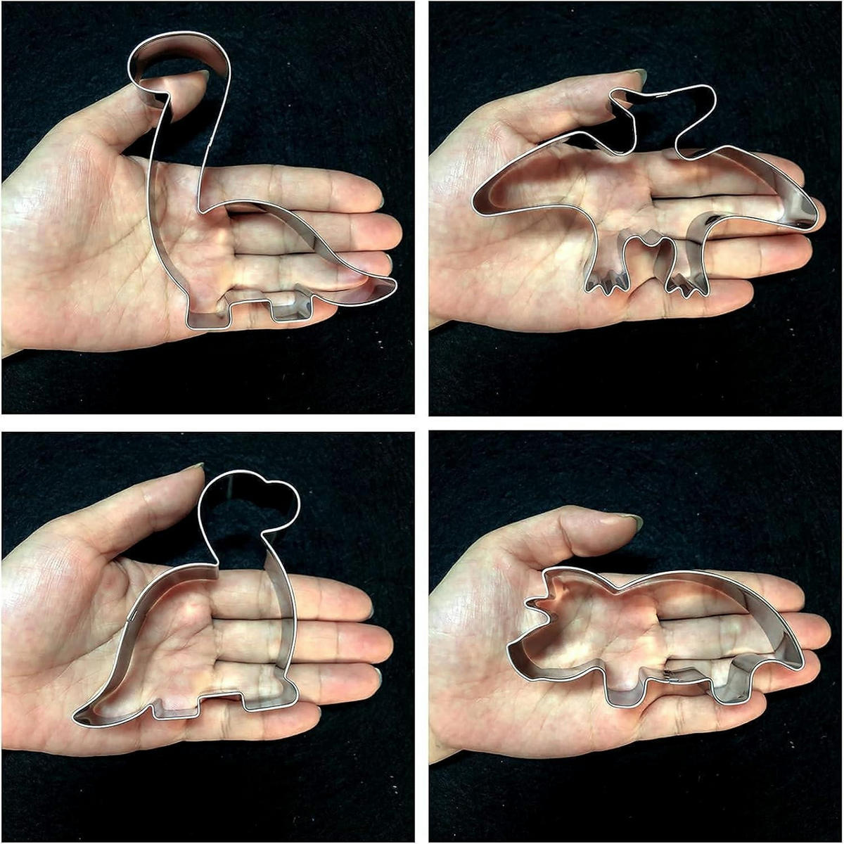 AUSSTECHER Set Dinosaurier 8-teilig - Silberfarben, Metall (30/2/20cm)