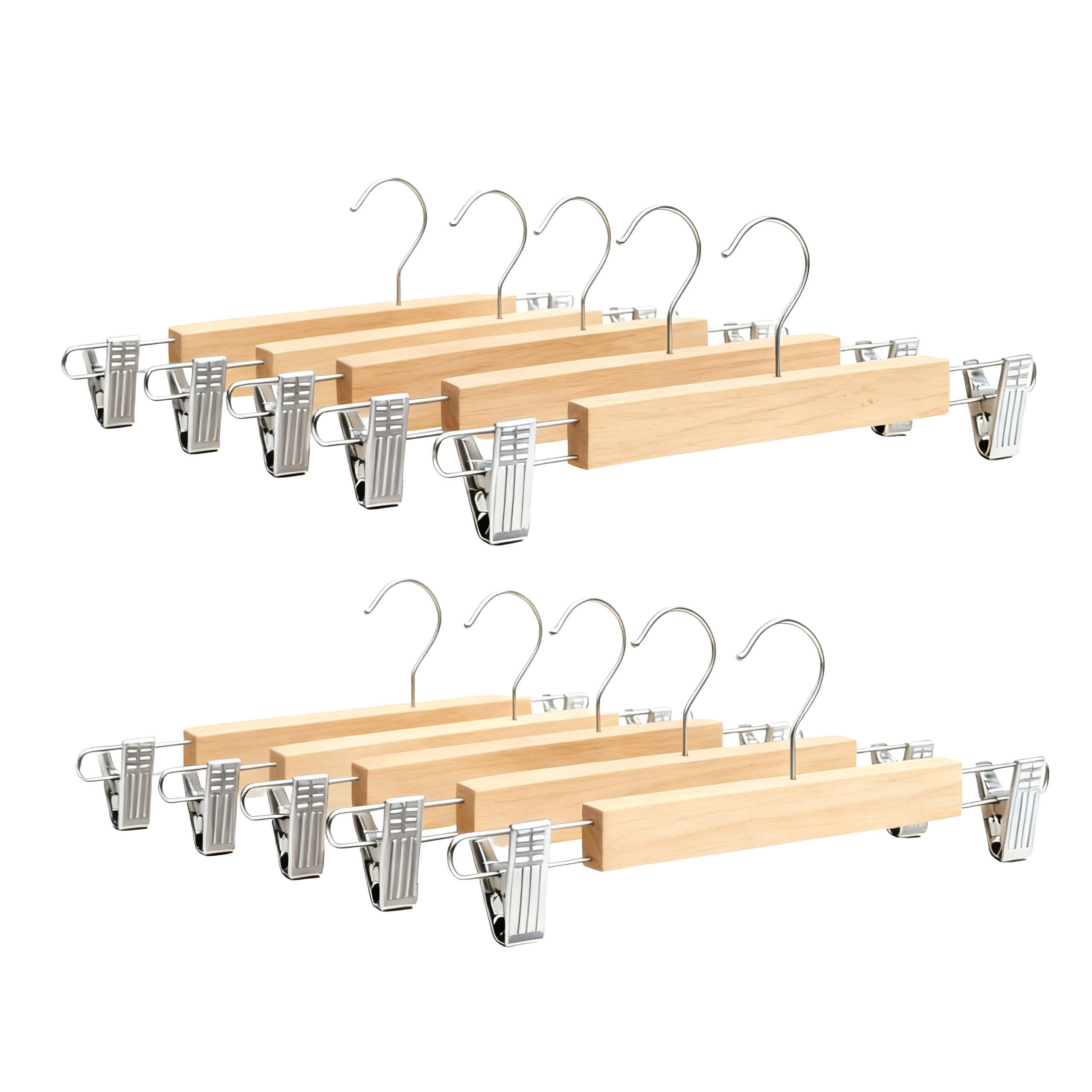 VĚŠÁK kalhoty - světle hnědá, kov/dřevo (36/12/1.2cm) - Relaxdays