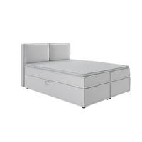 BOXBETT Eclipse 160/200 cm Silber Luxusmicrofaser - Silberfarben/Schwarz, Holz/Kunststoff (160/200cm) - S-Style Möbel