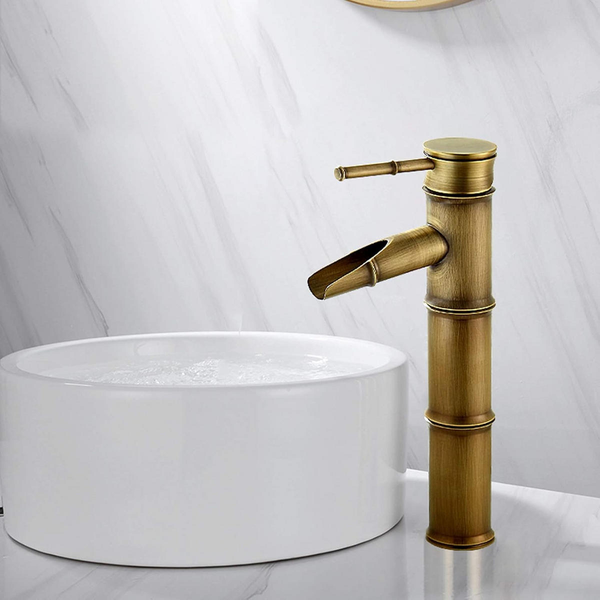 BADEZIMMERARMATUR, 39 x 14 cm, gold - Goldfarben, Metall (37/7/23cm) - Vallsero