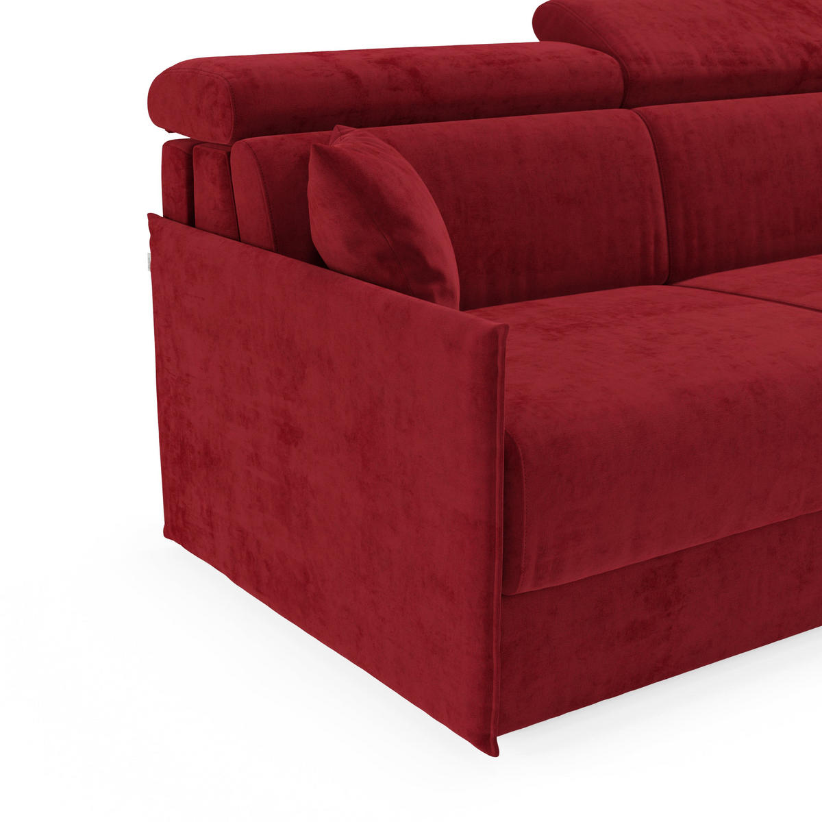 ECKSOFA Miryam - Rot, Metall (252/98cm) - Divani.store