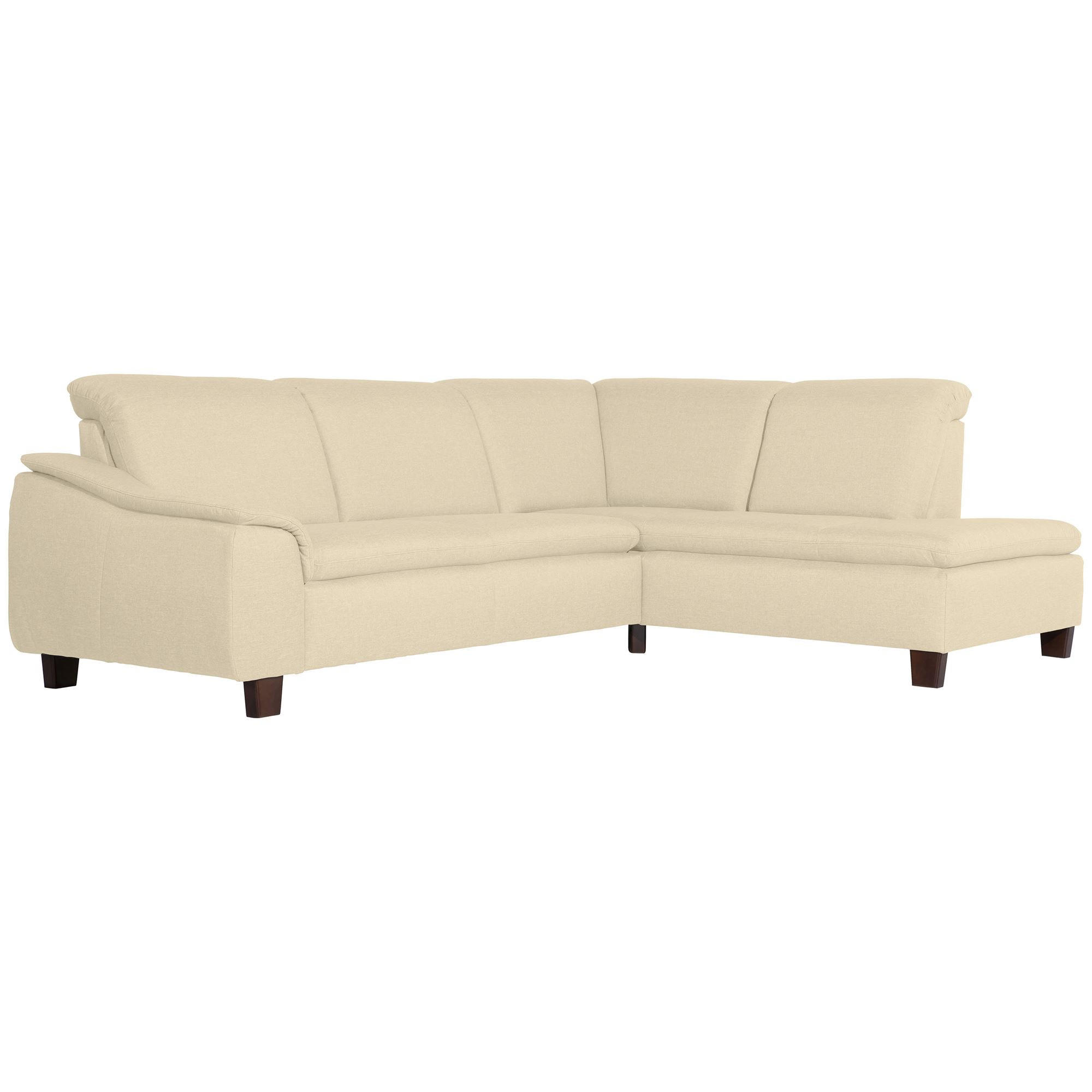 ECKSOFA mit Ottomane rechts Kaylil Flachgewebe beige - Beige, Kunststoff (187/247cm) - 58aufmkessel