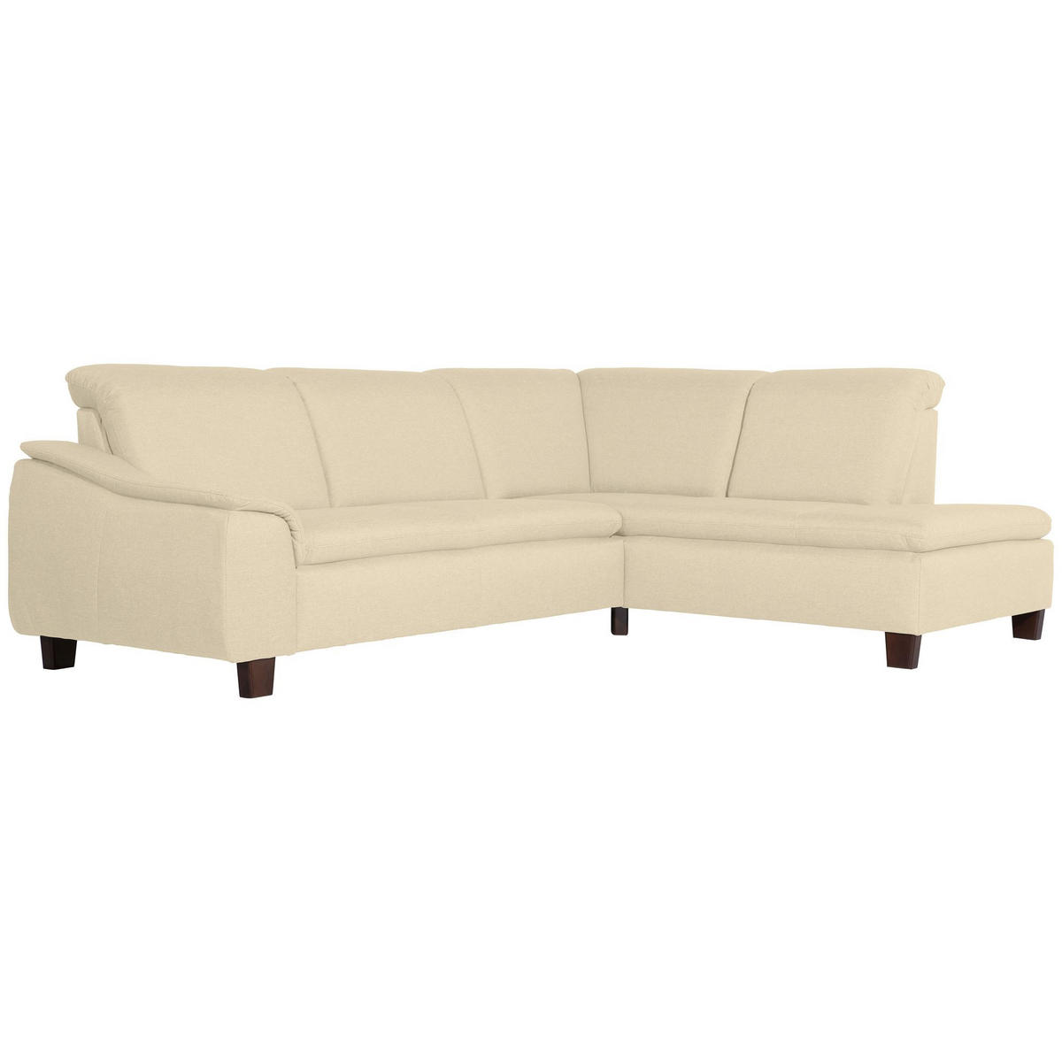 ECKSOFA mit Ottomane rechts Kaylil Flachgewebe beige - Beige, Kunststoff (187/247cm) - 58aufmkessel