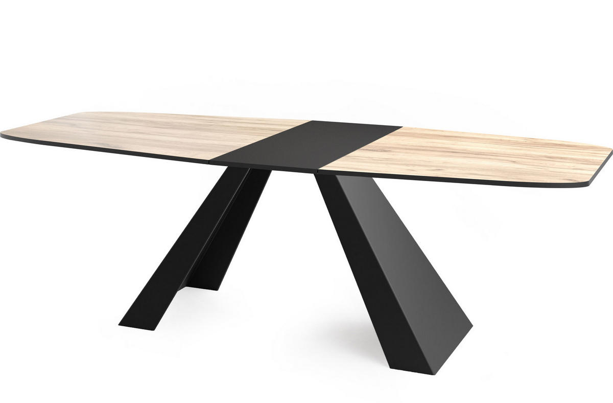 ESSTISCH Monte rechteckig ausziehbar, Craft Eiche 160-200/80/76 cm - Eiche Wotan/Schwarz, Holzwerkstoff/Metall (80/198/76cm) - WFL GROUP