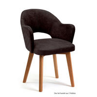 ARMLEHNSTUHL (2er-Set) Darsie 59x87x61 Eiche geölt/Espresso - Eichefarben/Dunkelbraun, Kunststoff (61/87/59cm) - 58aufmkessel