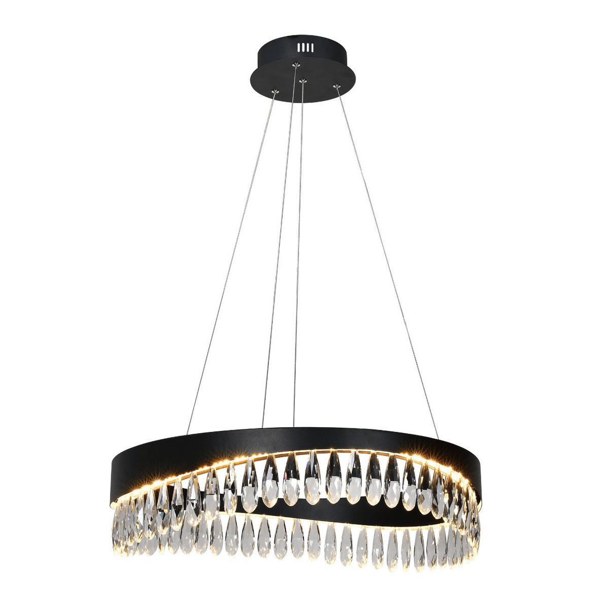 HÄNGELEUCHTE Capilano, Schwarz, 60cm - Schwarz, Glas (60/60/16cm) - KOSILUM