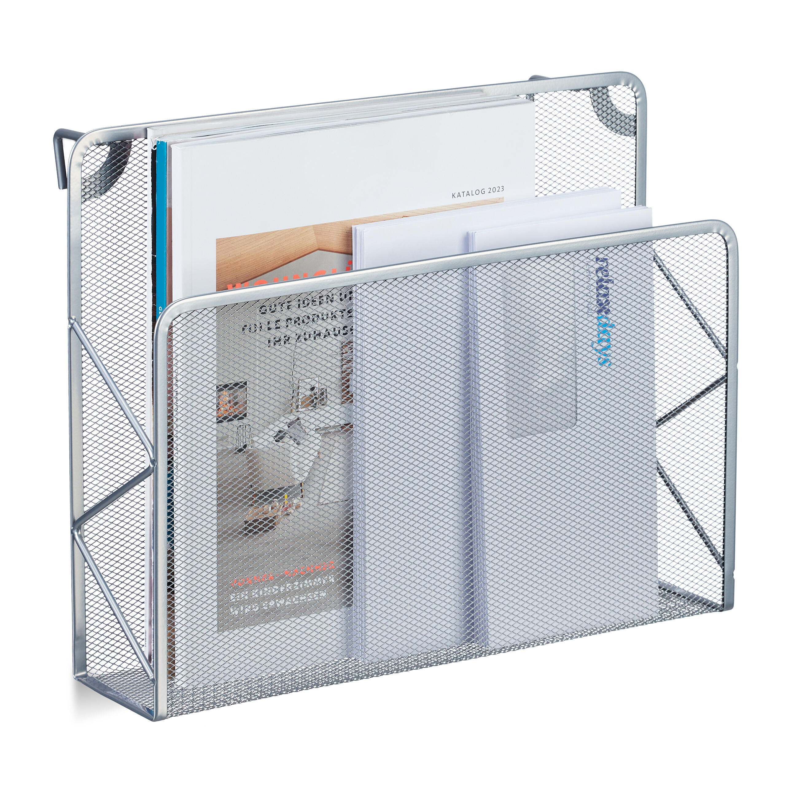 SUPORT REVISTE Argintiu metal de perete 28x35,5 cm