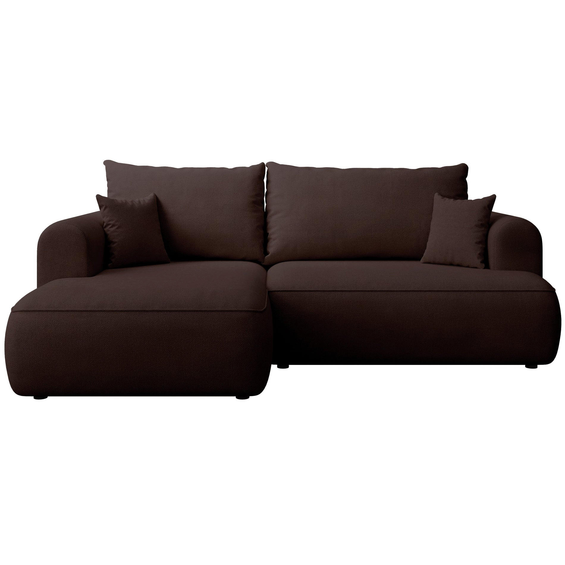 ECKSOFA Ovo Mini Braun links - Schwarz/Braun, Kunststoff/Textil (238/156cm) - Selsey