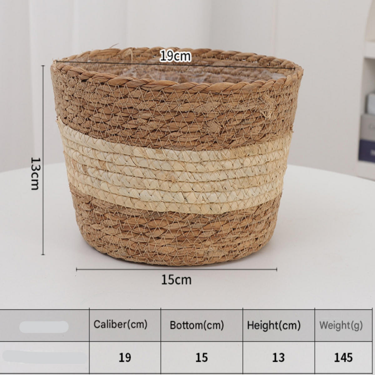 BLUMENTOPF, Geflochtenes Rattan, 19 × 13 cm, 2 Stück - Braun, Naturmaterialien (19/13cm) - Weltevree