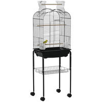 VOGELKÄFIG DE-17810 auf Rollen mit Dachöffnung Schwarz - Schwarz, Metall (36/130/46cm) - ComfortXL