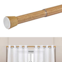 TELESKOP-VORHANGSTANGE mit Spannbefestigung Ø28 mm – Buche (70–120 cm) - Eichefarben, Metall (2.8/120cm) - STORESDECO