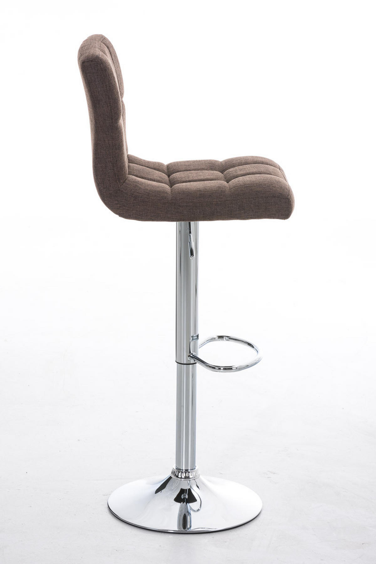 BARHOCKER Stoff braun - Chromfarben/Braun, Textil/Metall (46/94/47cm) - CLP