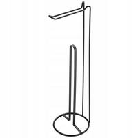 STÄNDER für Toilettenpapierhalter, schwarz - Schwarz, Metall (15/54cm) - KADAX