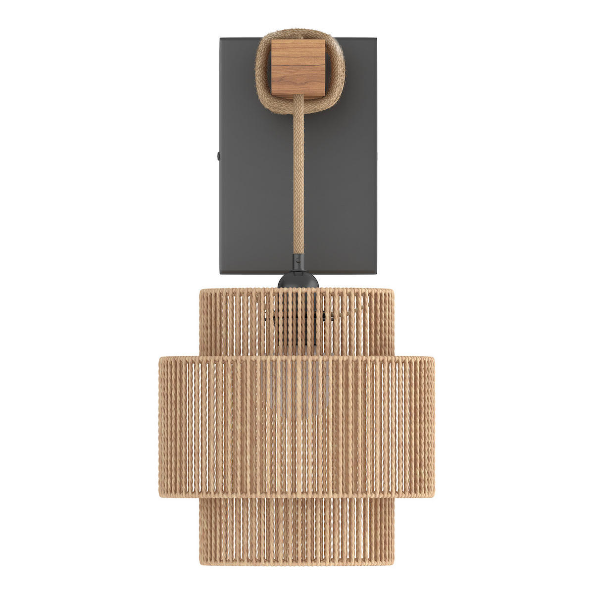WANDLEUCHTE - mit Akku-Leuchtmittel - RGB-Leuchtmittel - inkl. Fernbedienung - Beige, Holz/Papier (20/40/30cm) - home24