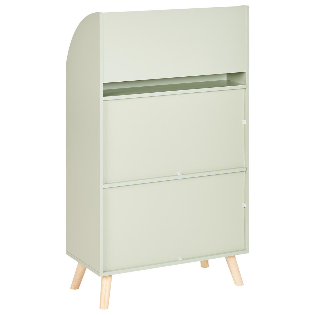 BÜCHERREGAL mit 3 Ebenen 102 cm Hellgrün Liloet - Hellgrün/Braun, Holzwerkstoff (60/102/30cm) - Beliani