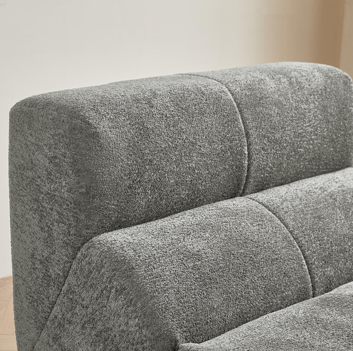 SESSEL Samtstoff komprimiert ergonomisch 94/110/79 cm Hellgrau - Hellgrau, Textil (110/79/94cm) - Redom