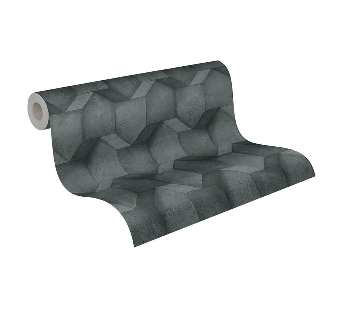 VLIESTAPETE Grau 53/1005 cm - Schwarz, Textil (53/1cm) - KUNSTLOFT