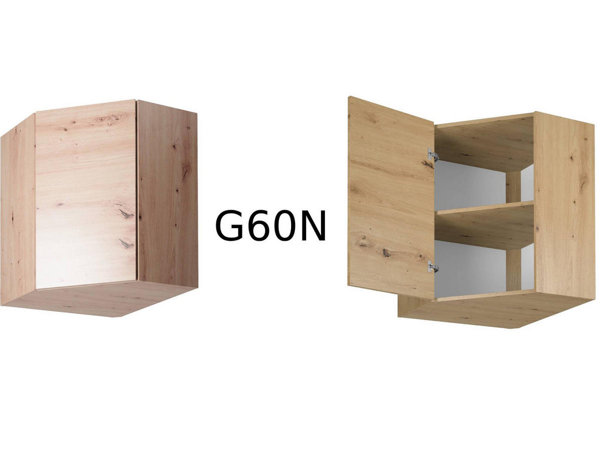 WINKELKÜCHE 390 × 260 cm - Langen K106-M860 - in Artisan Eiche - Schwarz/Eiche Artisan, Holz/Holzwerkstoff (390/260/212cm)